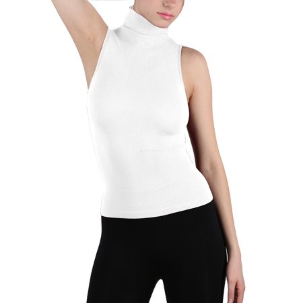 White Turtleneck tank